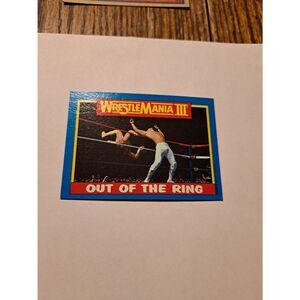 Vintage 1987 Topps WWF WrestleMania III Ricky Steamboat Savage 55 Wrestling Card